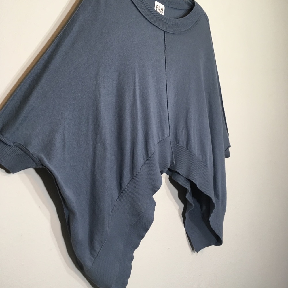 PLANET Oversized Top Uneven Knit Modern Urban Blue - Picture 3 of 8